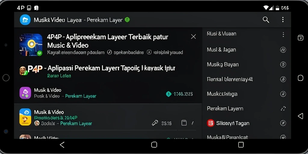 Tampilan antarmuka aplikasi Perekam Layar 4P4P yang intuitif dan mudah digunakan.