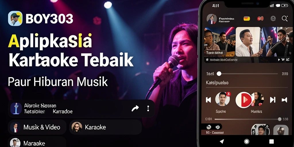 Antarmuka BOY303 dengan fitur Karaoke yang menarik.