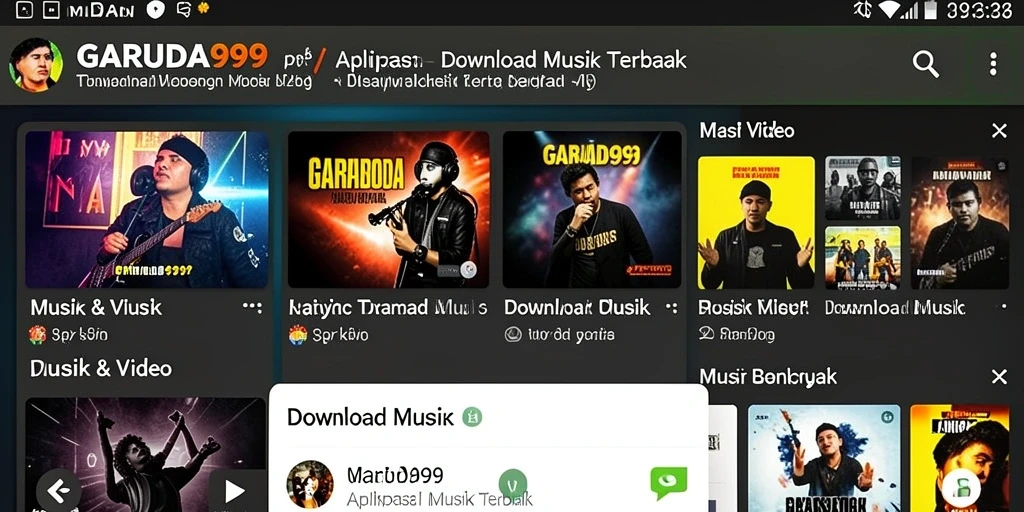 Tampilan antarmuka aplikasi GARUDA999 untuk Download Musik yang intuitif.