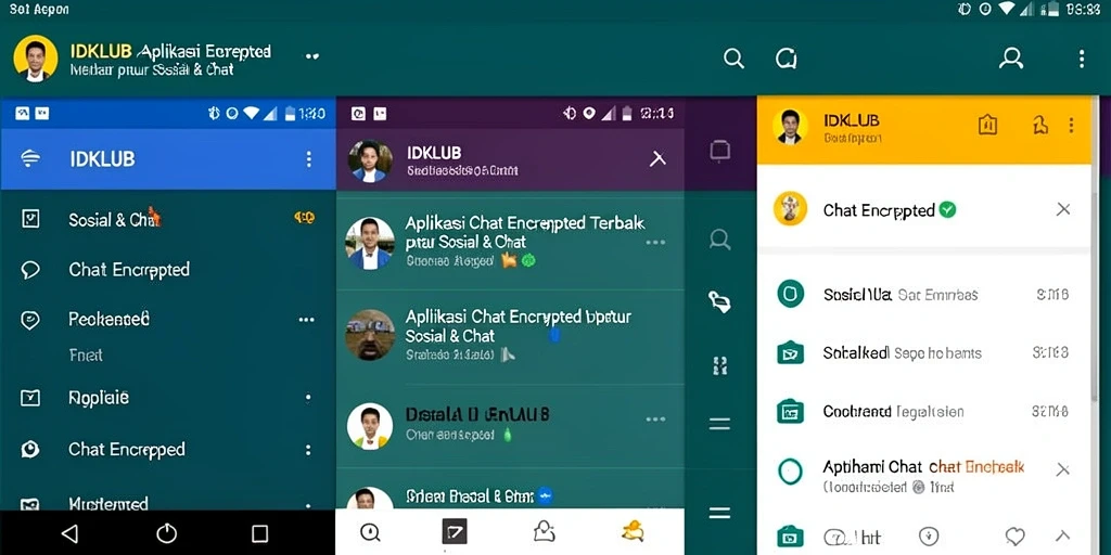 Tampilan antarmuka IDKLUB yang modern dengan fitur Chat Encrypted.