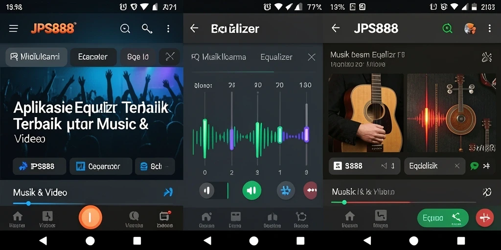 Tampilan antarmuka aplikasi JPS888 dengan fungsi Equalizer yang menarik.