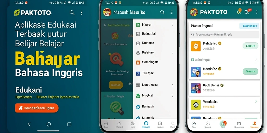 Antarmuka PAKTOTO yang menarik untuk belajar Bahasa Inggris.