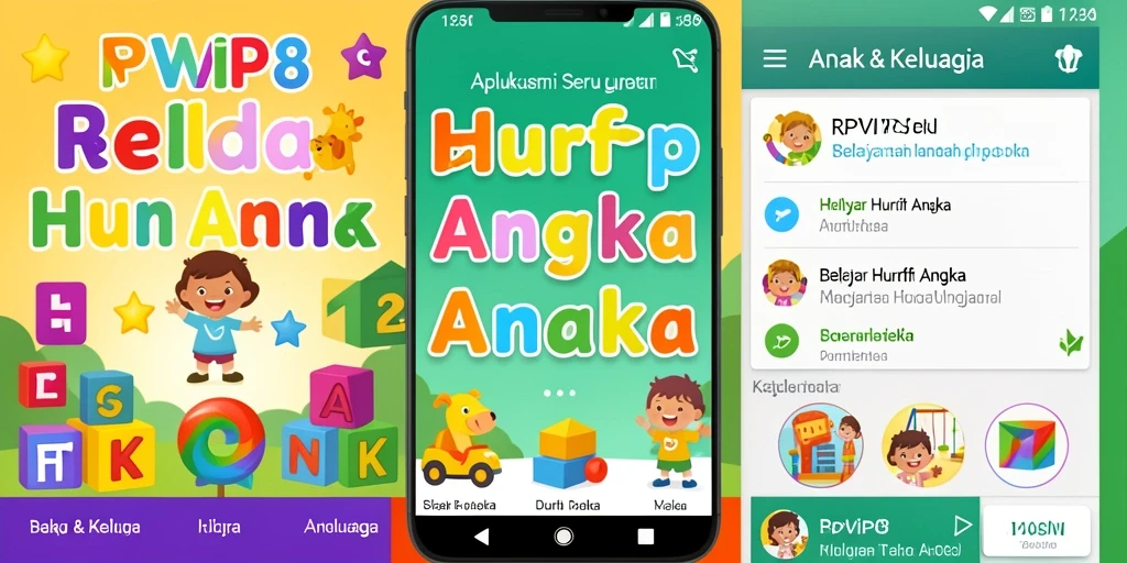 Tampilan menarik RPVIP8 dengan fitur Belajar Huruf Angka.