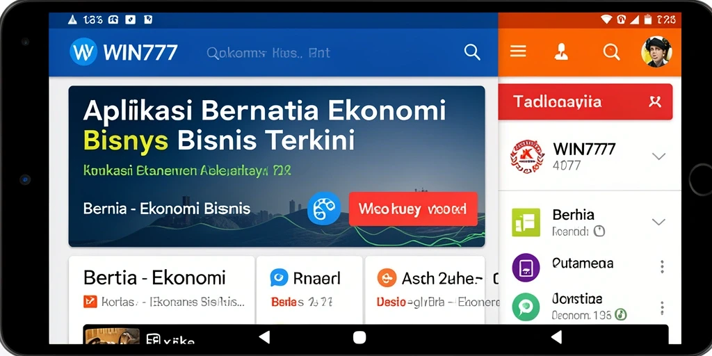 Antarmuka aplikasi WIN777 dengan berita ekonomi terkini.